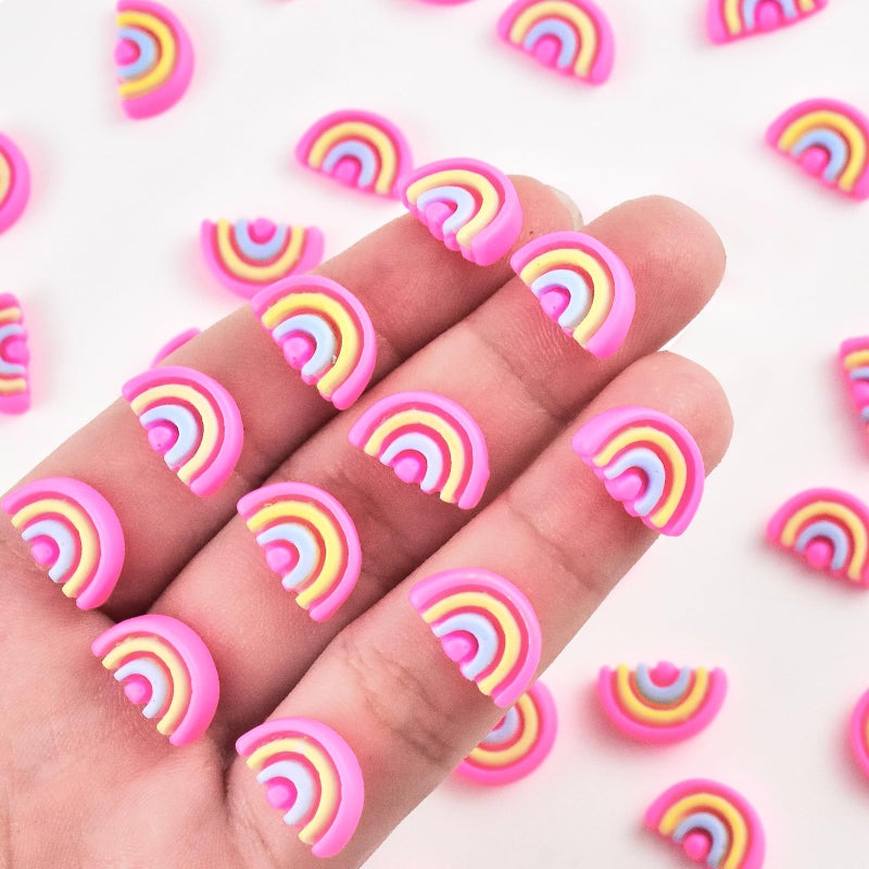 HOMICO 100 Pieces Tiny Rainbow Decor for Dollhouse Micro Resin Decor for DIY Crafts Mini Things for Fairy Garden Micro Landscaping Decoration - Image 2